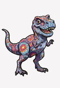 Dino Blue T-Rex Kinder Holzpuzzle