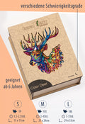 Color Deer – Künstlerisches Hirschmotiv als hochwertiges Holzpuzzle