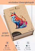 Foxy Wind – Ausdrucksstarkes Fuchsmotiv als hochwertiges Holzpuzzle