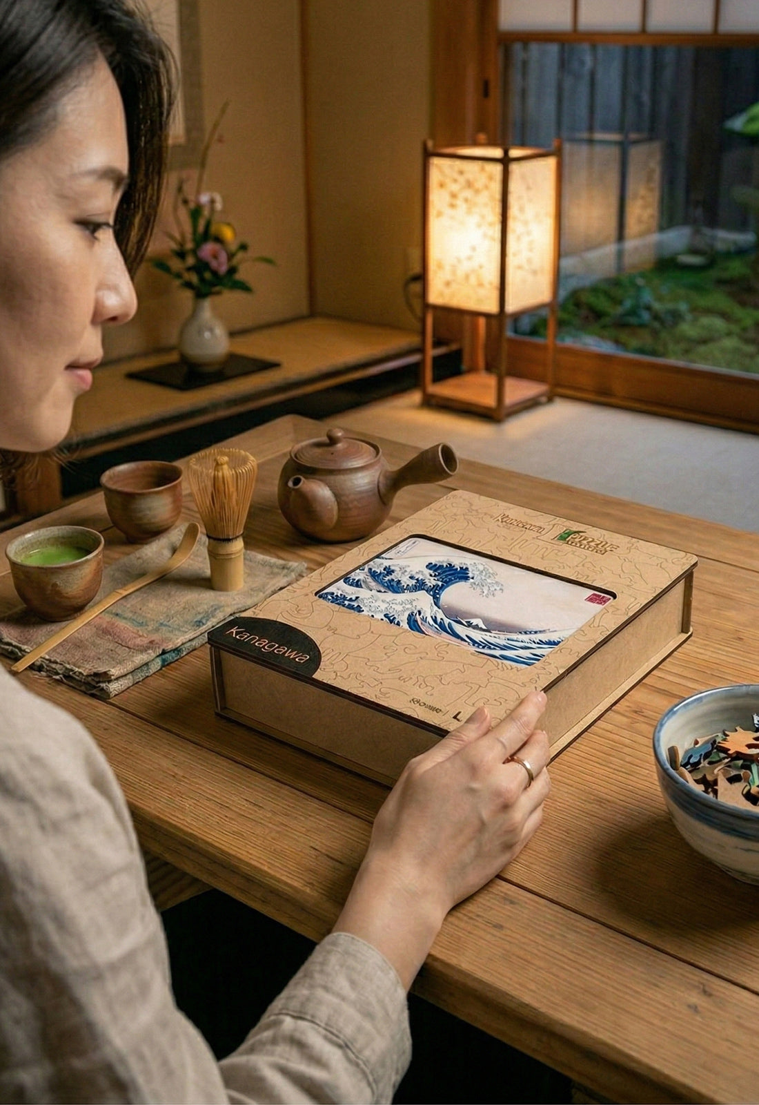 Kanagawa – Klassisches Wellenmotiv als hochwertiges Holzpuzzle