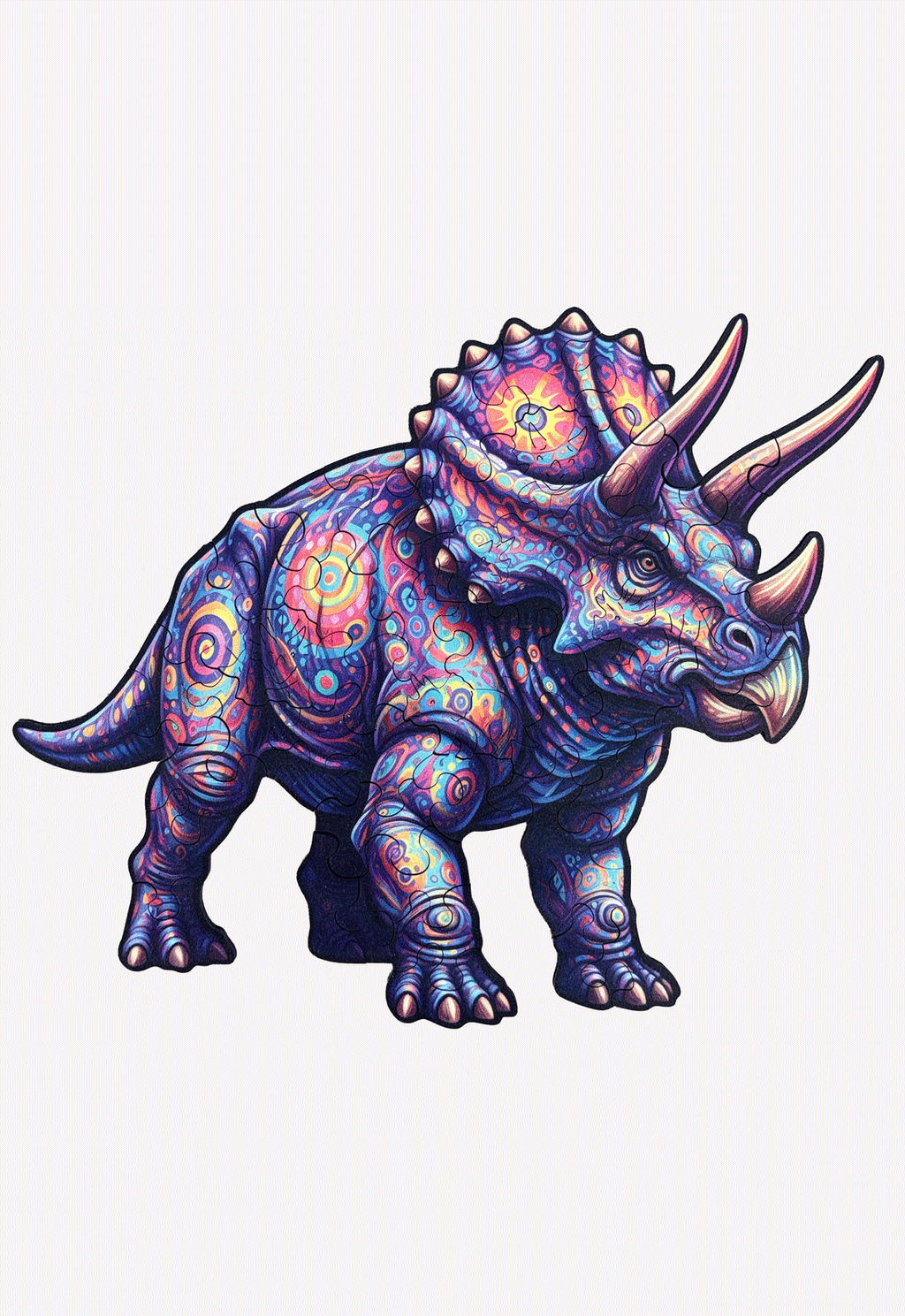 Dino Triceratops Kinder Holzpuzzle