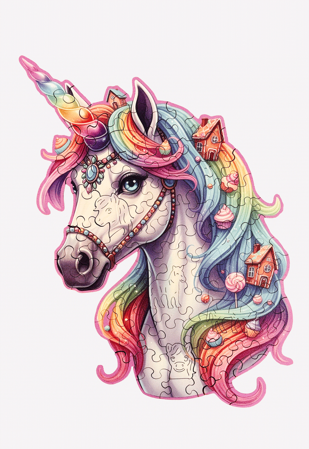 Unicorn Einhorn Holzpuzzle