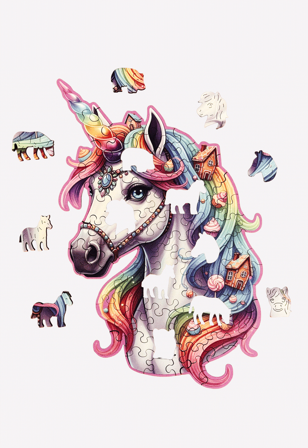 Unicorn Einhorn Holzpuzzle