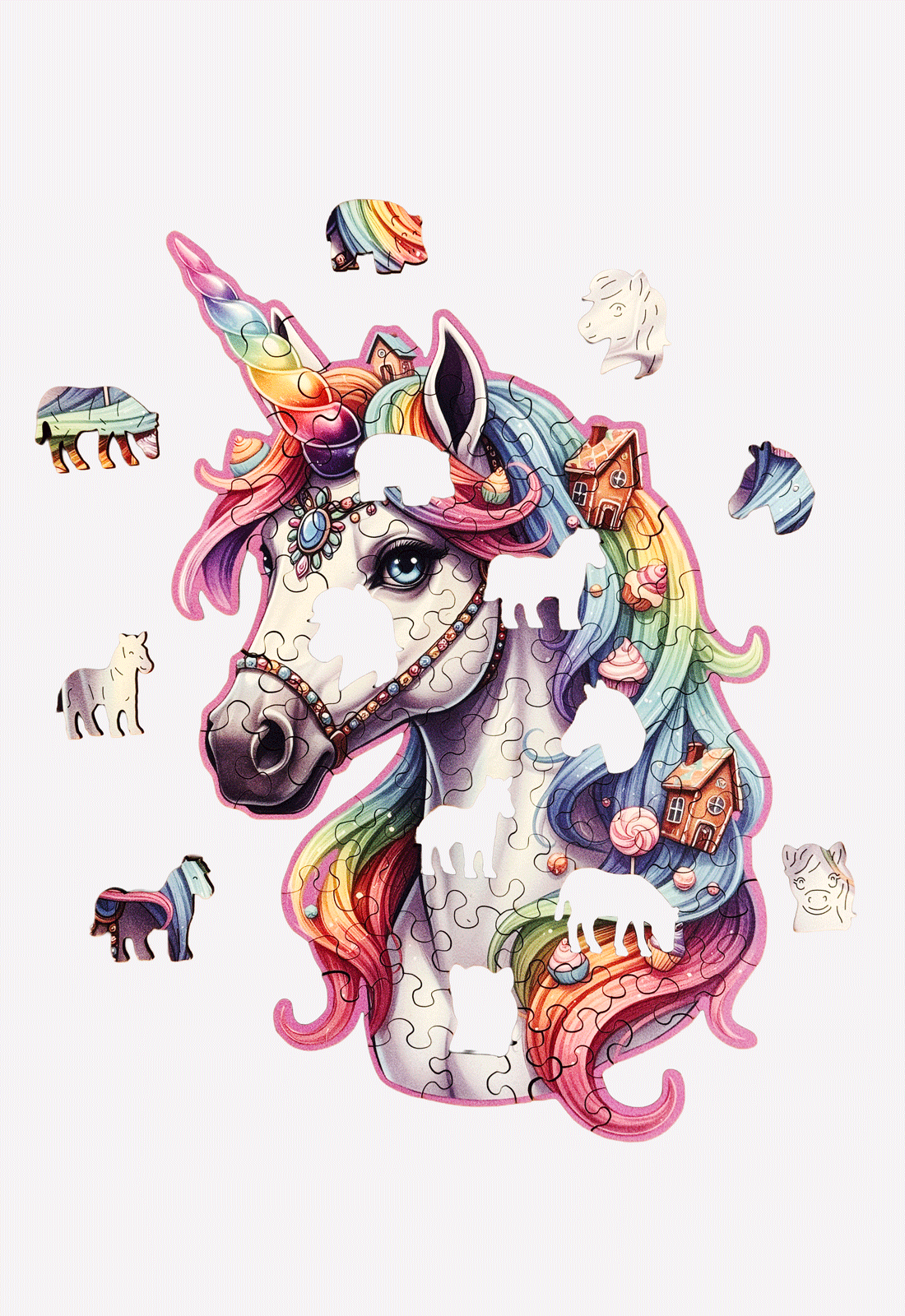 Unicorn Einhorn Holzpuzzle